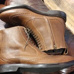 Men's Brown Leather Brogue Boots